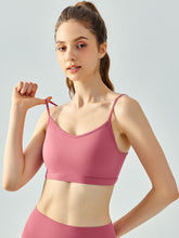 Women's vest, camisole, sports, fitness, yoga, seamless gathering, adjustable shoulder strap, fixed cup